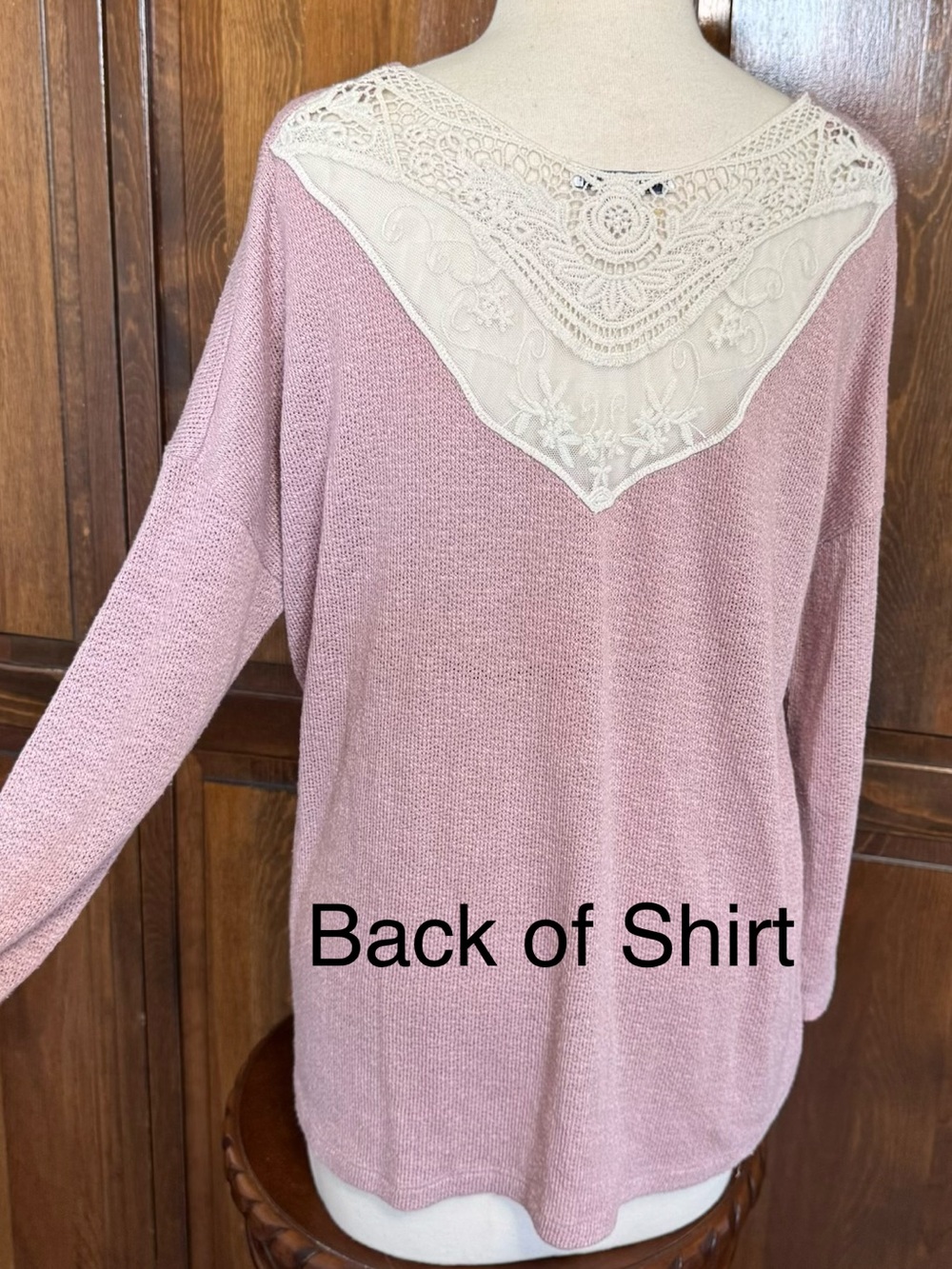 American Eagle Outfitters Crochet Knit Top Sweater Cream Lace Yoke Boho Medium